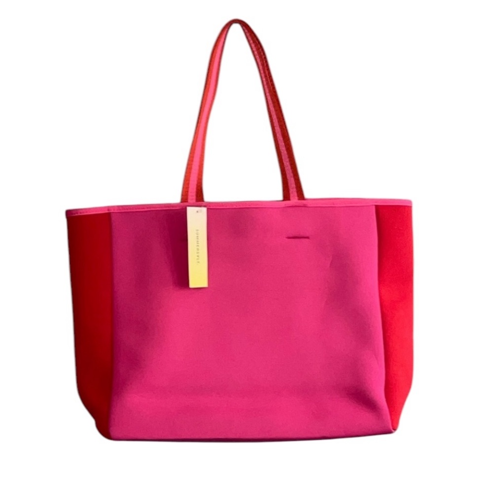 SummerSalt neoprene hot pink red beach tote bag